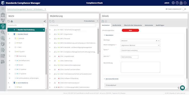 Compliance Aspekte screenshot: Compliance Management