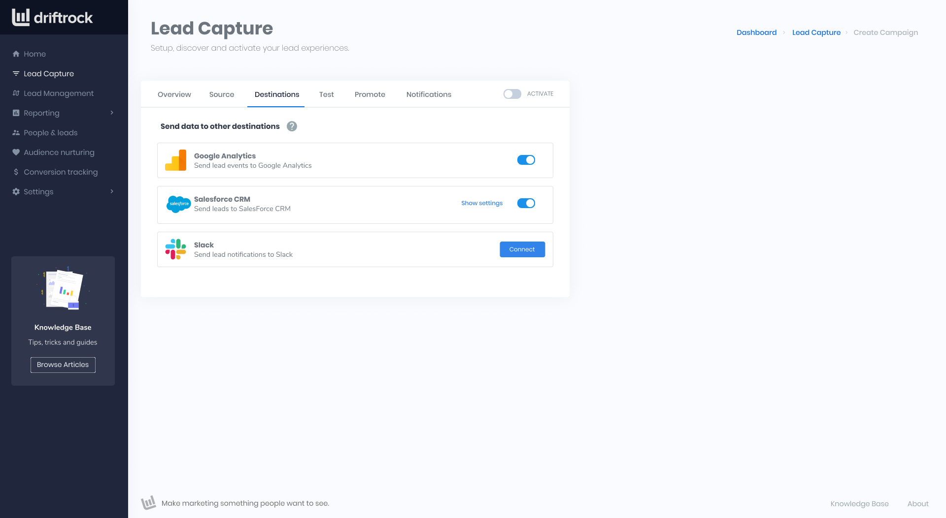 Driftrock Software - Lead Management