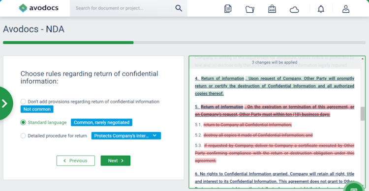 Avodocs screenshot: Avodocs document drafting