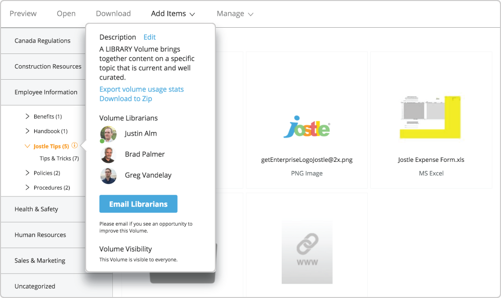 Share files in our multimedia library.