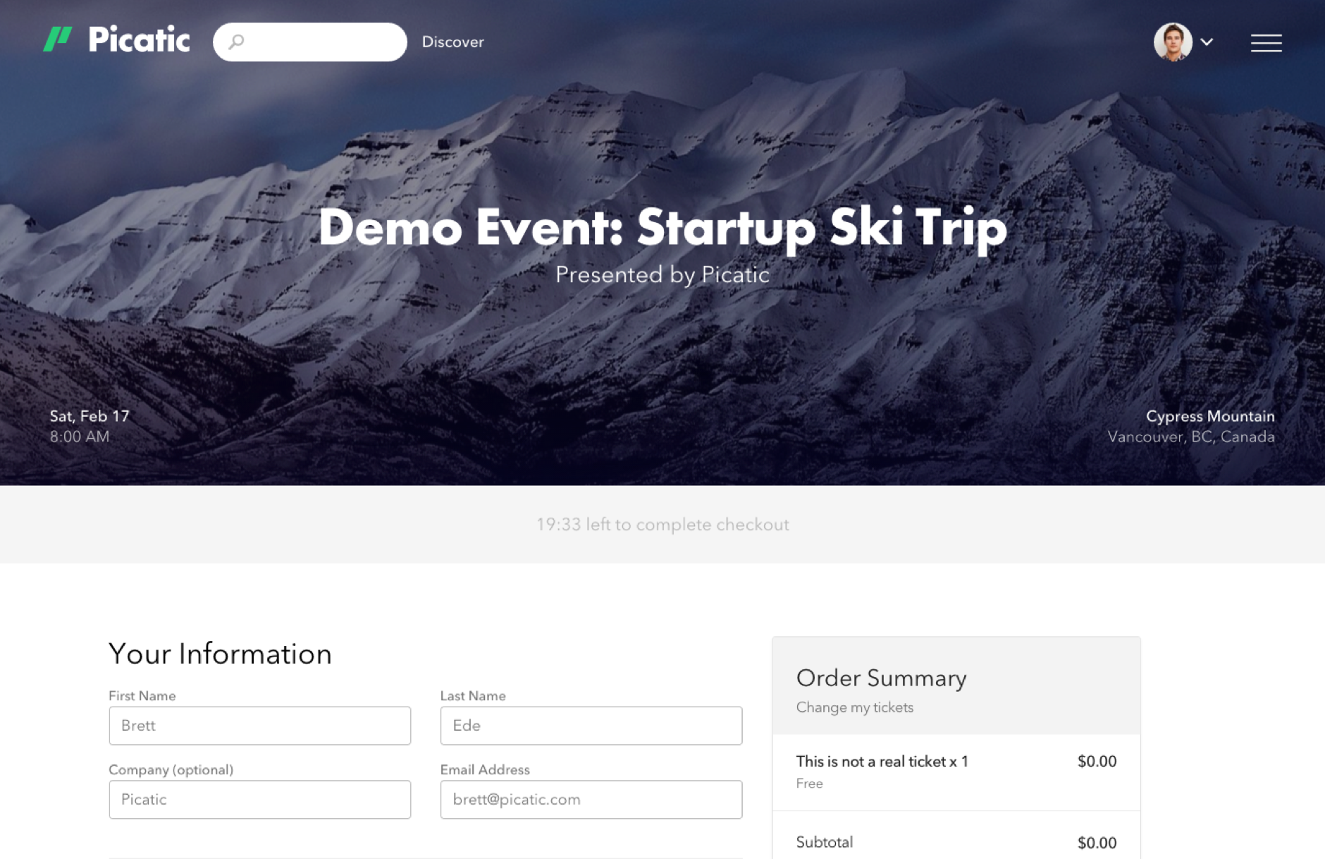 Single-page checkout