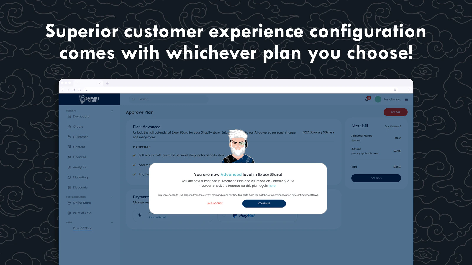 Superior customer experience configuration