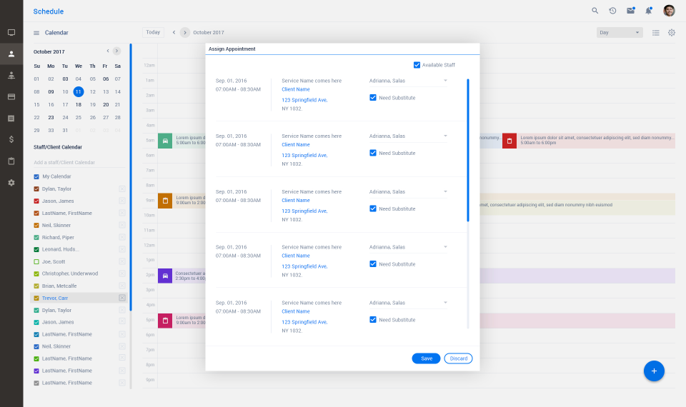 You can now Schedule appointments with ease using our calendar view.
