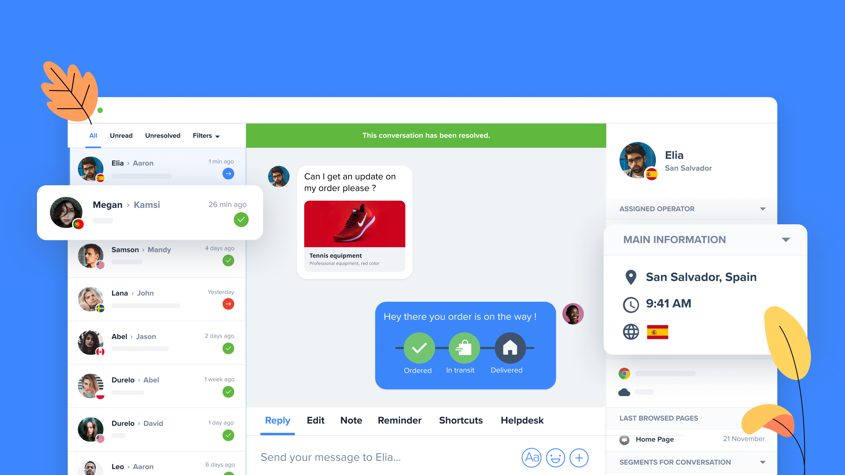 Gather teams, conversations and data around one inbox