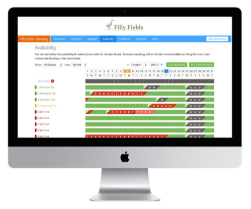 Bedful screenshot: Interactive calendar