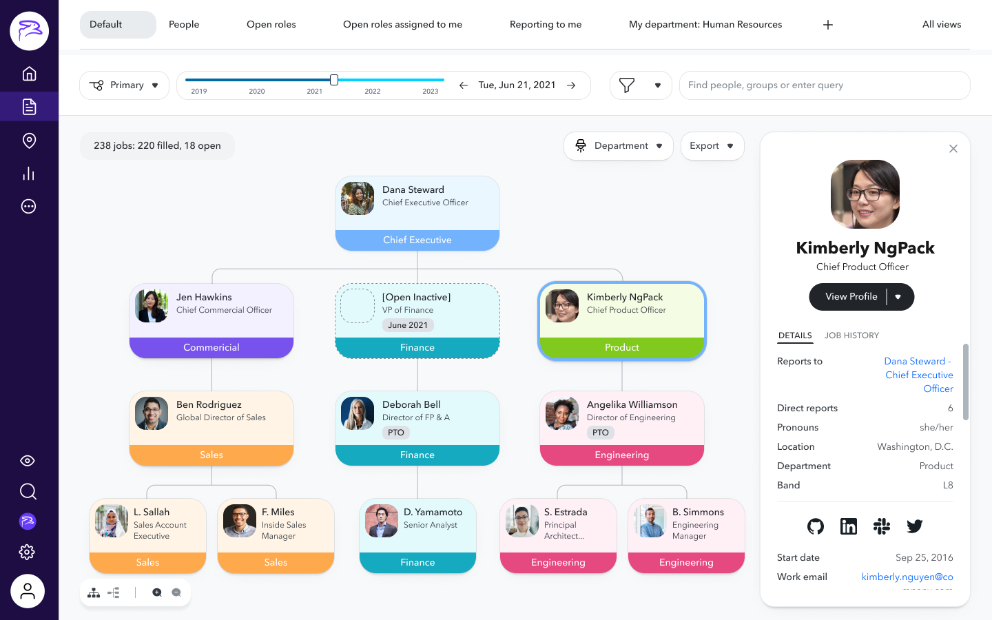 Rich employee profiles: Drive connections across your employee base while humanizing your people data