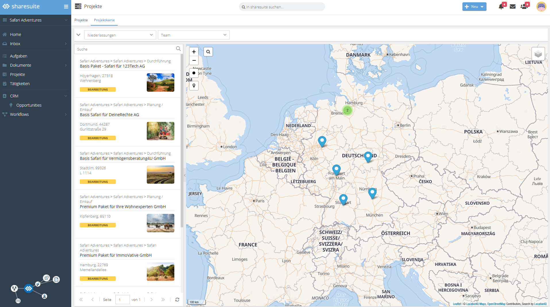 sharesuite Software - The project map visualizes project information and its interrelationships.