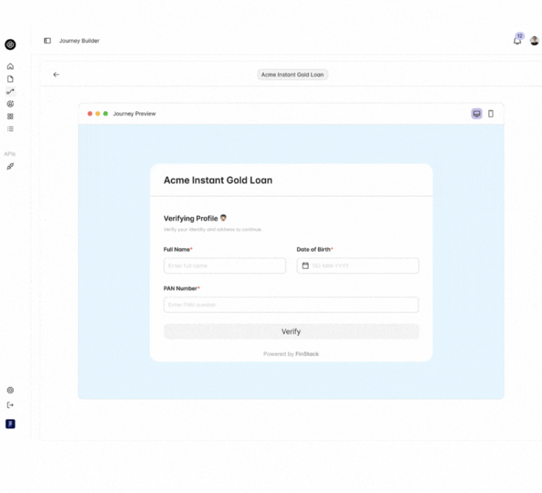 FinStack Software - FinStack journey builder