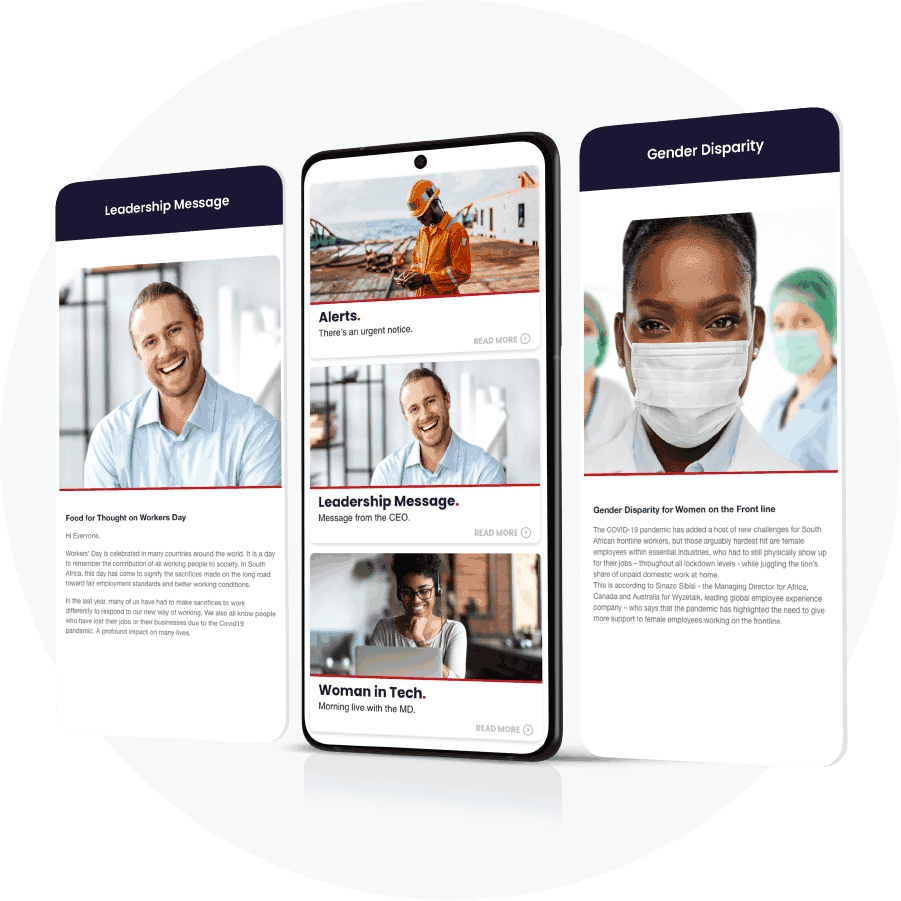 Wyzetalk screenshot: Connecting with employees