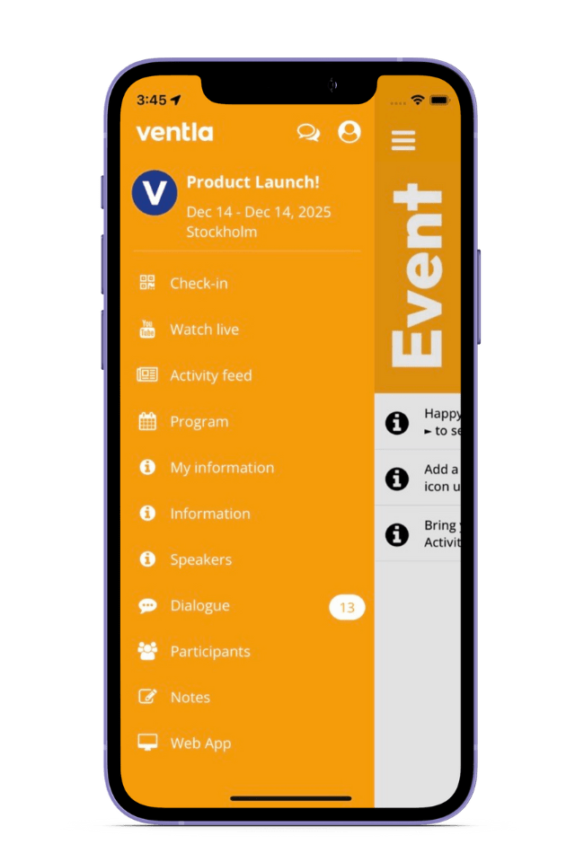 Ventla Software - A fully branded experience, designed to inspire your audiences to interact, engage, and network!