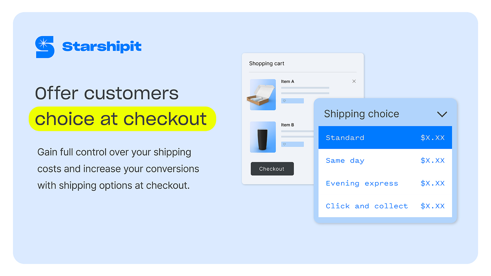 We help you offer more shipping choices at checkout, making you a more competitive choice for time sensitive shoppers.