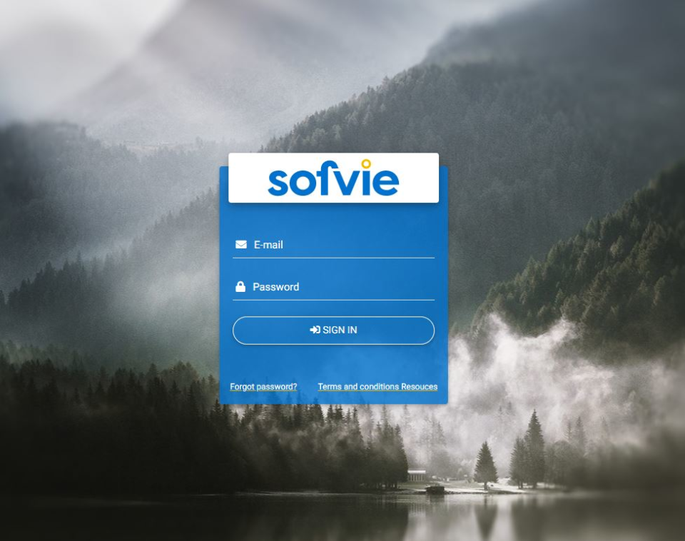 Sofvie Software - Sofvie sign-in screen