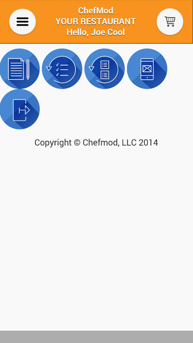 The ChefMod mobile app homepage
