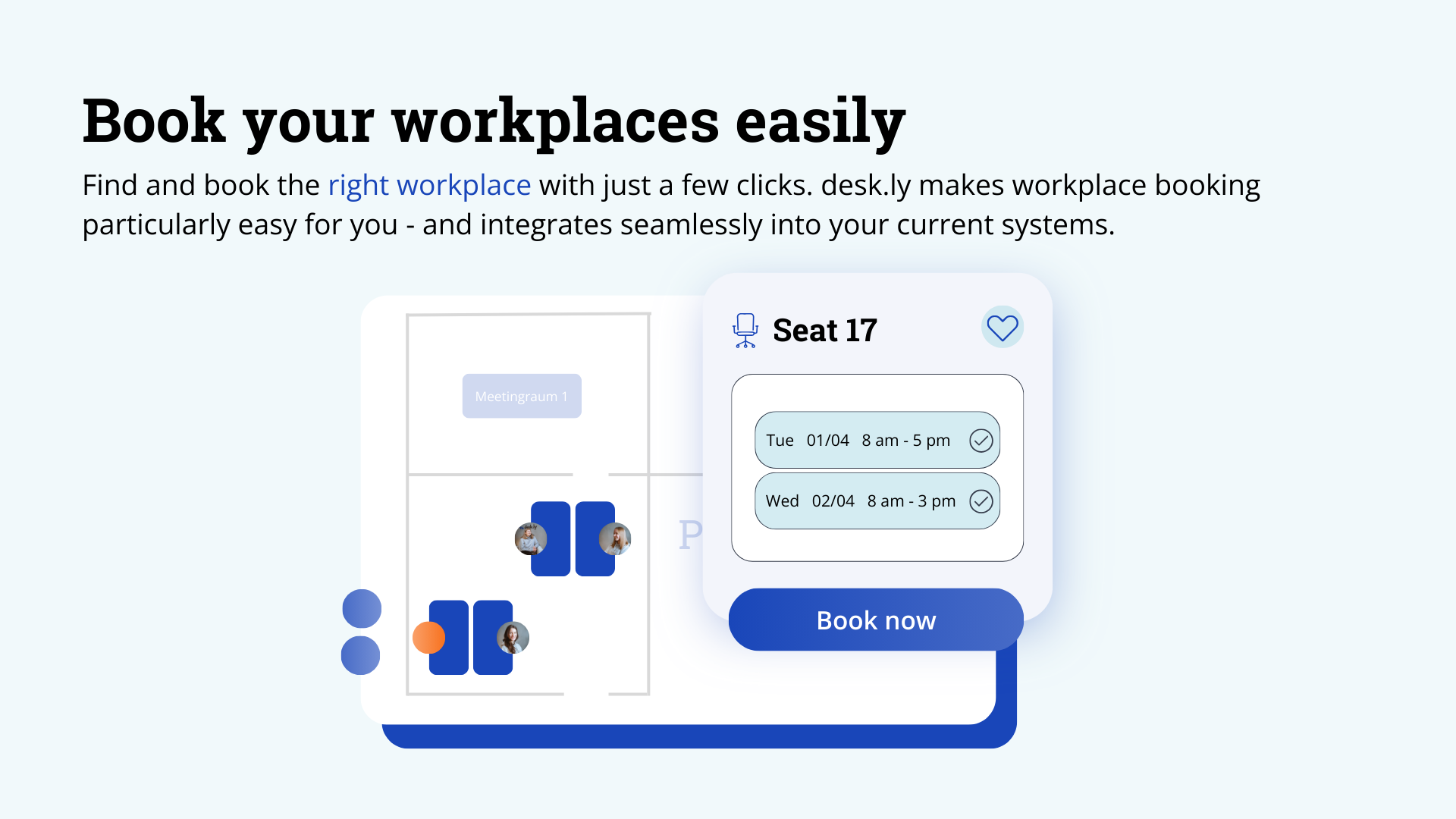 desk.ly screenshot: Book your workplaces easily