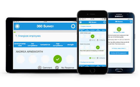 36 Dollar 360 screenshot: Raters can access the platform from any device to complete surveys