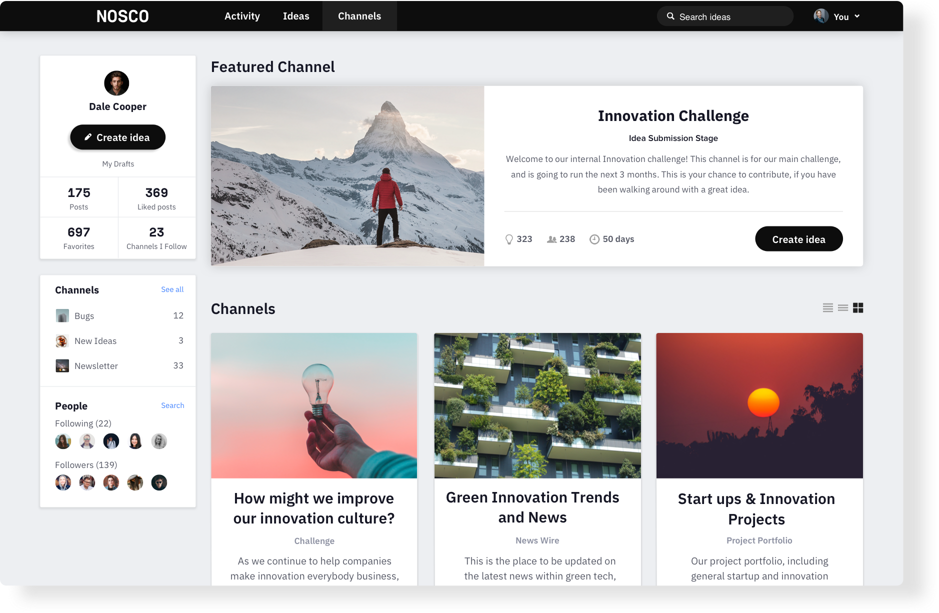 Nosco screenshot: Platform