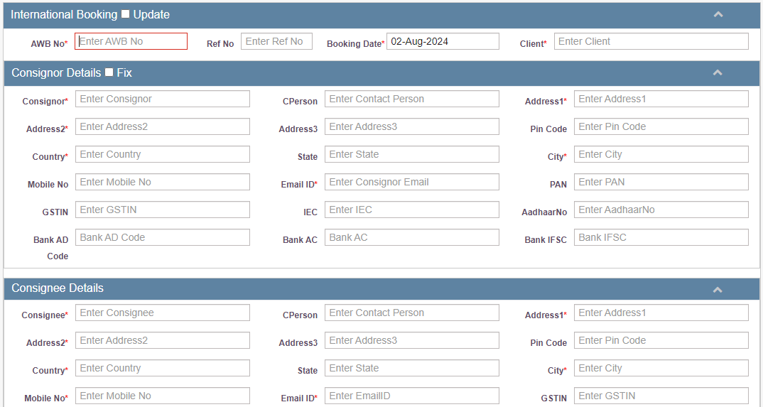 Courier Management Software Software - Billing Dashboard