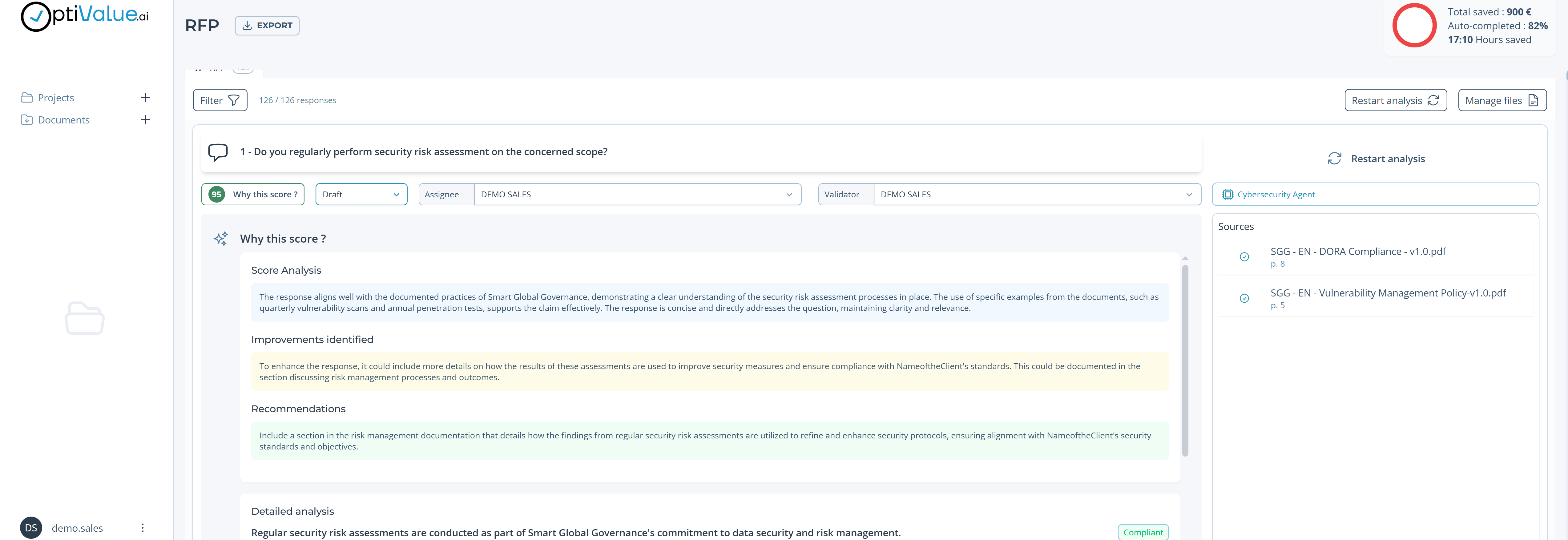 OptiValue.ai Software - OptiValue.ai recommendations