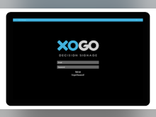 XOGO Decision Signage Software - Log-in securely to XOGO decision signage with an email and password
