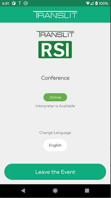 TRANSLIT RSI screenshot: Translit RSI app welcome screen