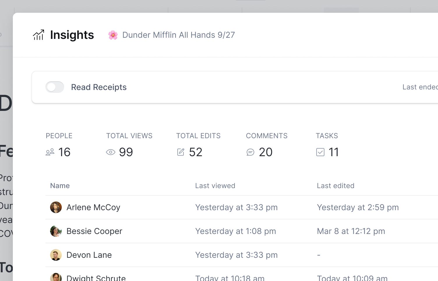 Almanac Software - View analytics of who has viewed your document and how they've interacted with it.