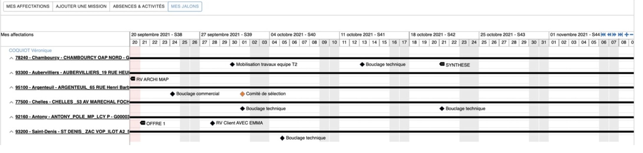 CESAR.TEAM Software - Planning des jalons