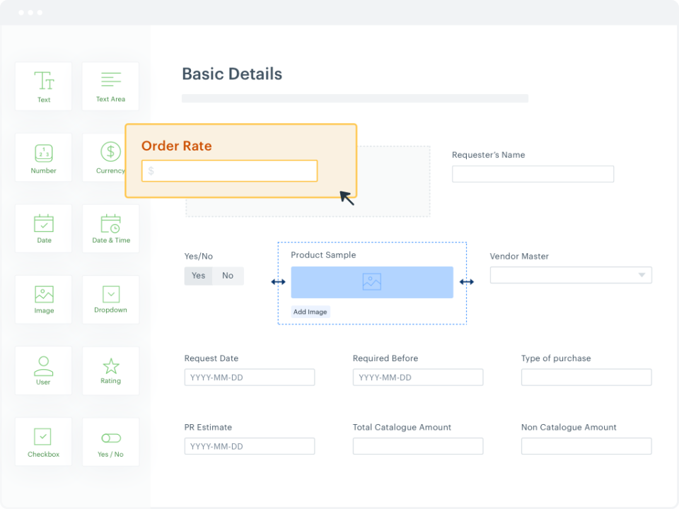 Kissflow Digital Workplace Software - Kissflow Digital Workplace drag and drop interface