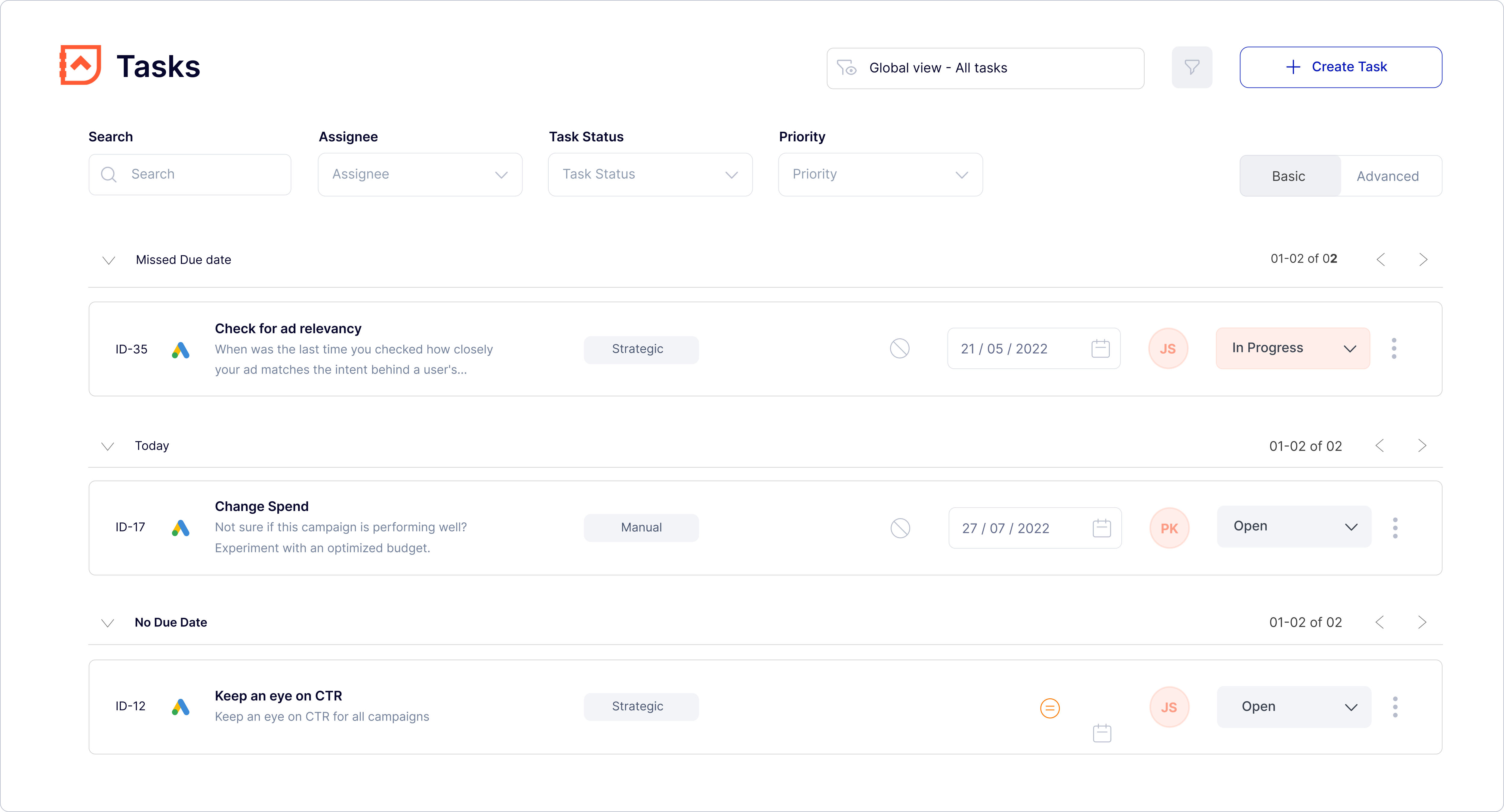 Elevate your marketing game by connecting data to task management, adding context to tasks, and prioritizing what matters most, all in one platform.