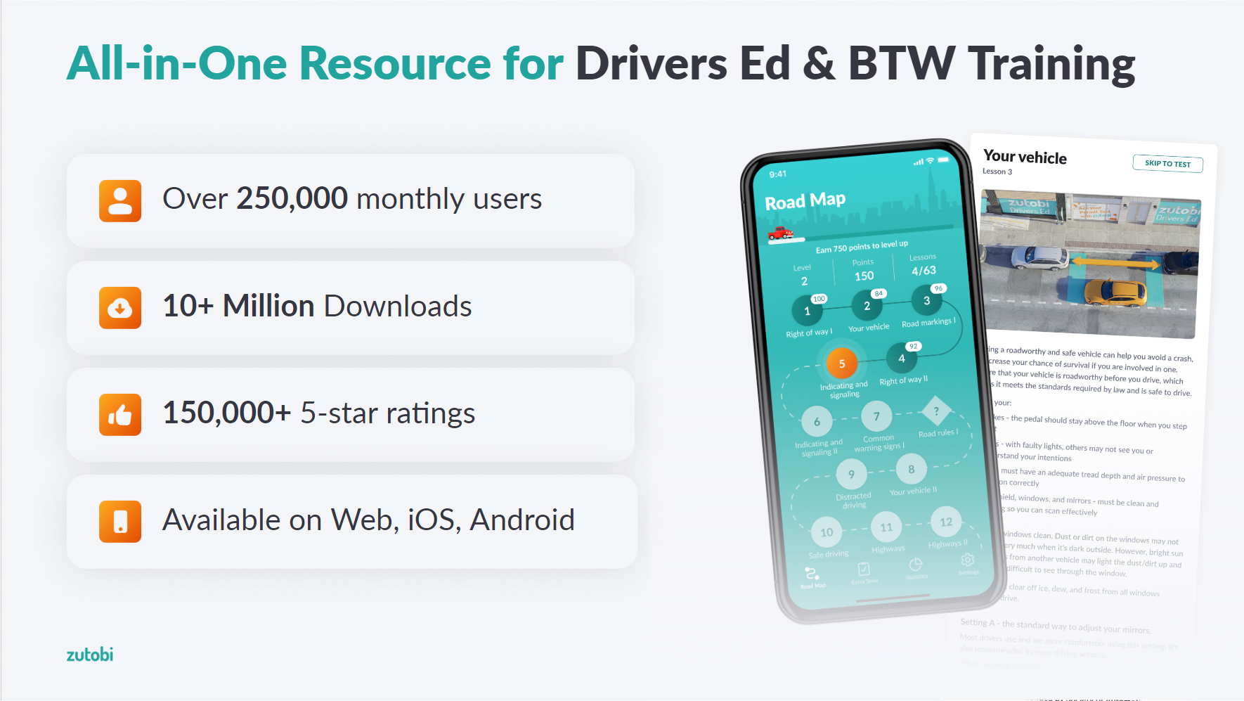 Zutobi Instructor Software - Provide Your Students Access to the Most Popular Drivers Ed App in the US