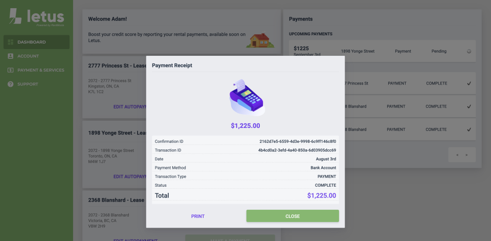 LetUs Software - Manage receipts