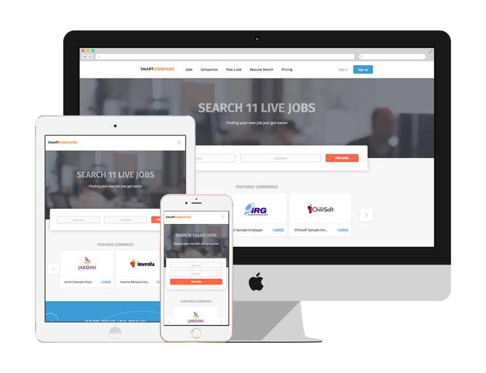 SmartJobBoard offers responsive themes to display job boards across multiple device types