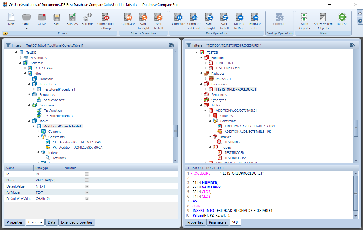 Database Compare Suite Software - Database Compare Suite comparisons screenshot