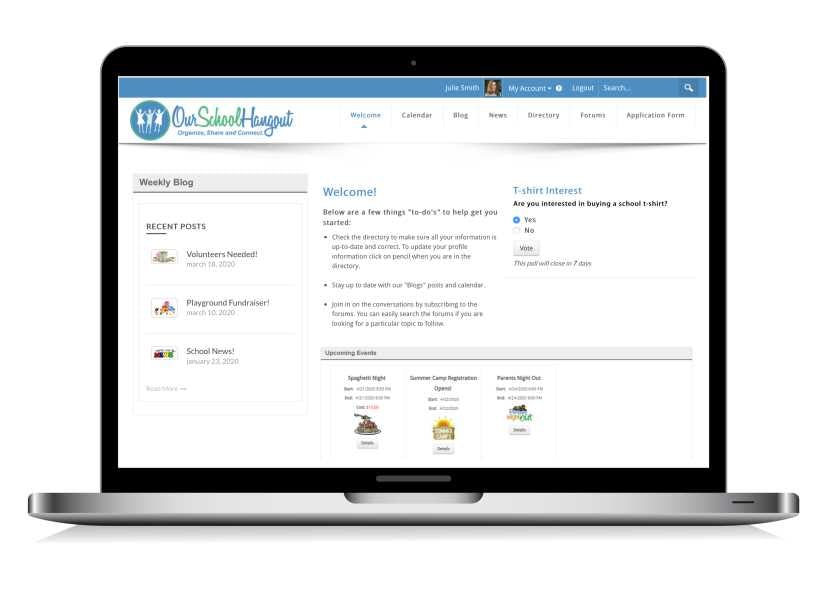 Our School Hangout Software - Customize Your School's Portal: Personalized with your logo and welcome page, gather insights with anonymous or tracked polls, and easily inform parents about events, news, or resources, keeping them engaged and informed.