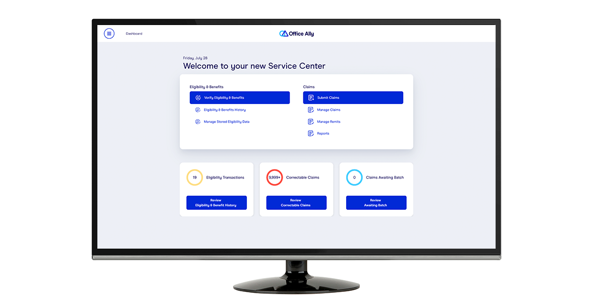 Service Center screenshot: The new Service Center