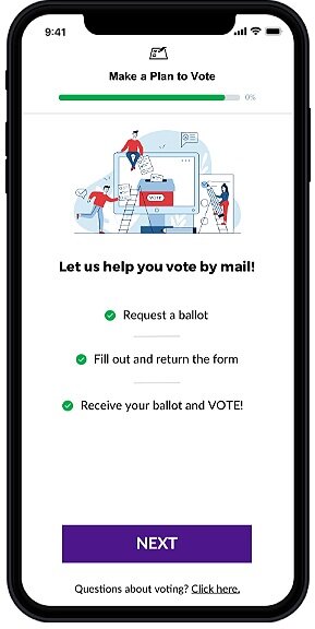 Vote by Mail Engine Preview - Use the Vote by Mail Engine to make applying for and returning an absentee ballot easy and safe.
