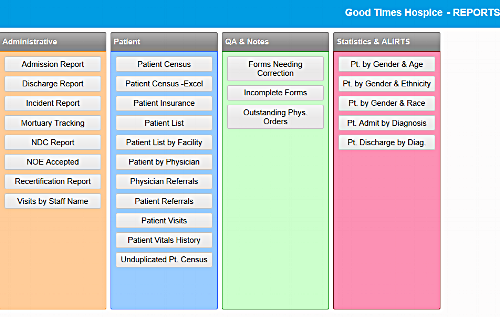 A range of reports can be generated
