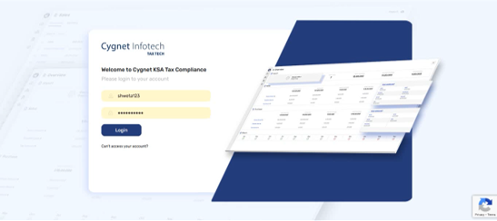 KSA E-Invoicing screenshot: Authentic login which keep your POS system & Data secured