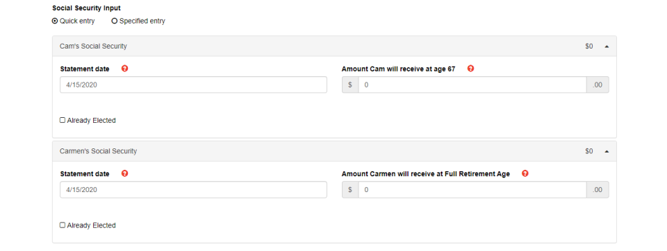 Social Security Timing screenshot
