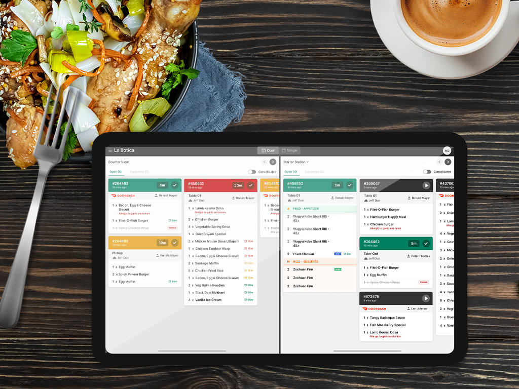 Nova screenshot: NOVA’s Kitchen Display System centralizes all orders—dine-in, online, and third-party—into one real-time view, helping your kitchen stay organized, reduce errors, and speed up service.