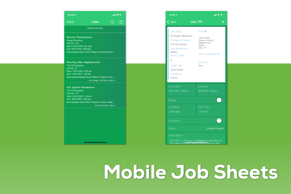 Clik Jobs Mobile Job Sheets