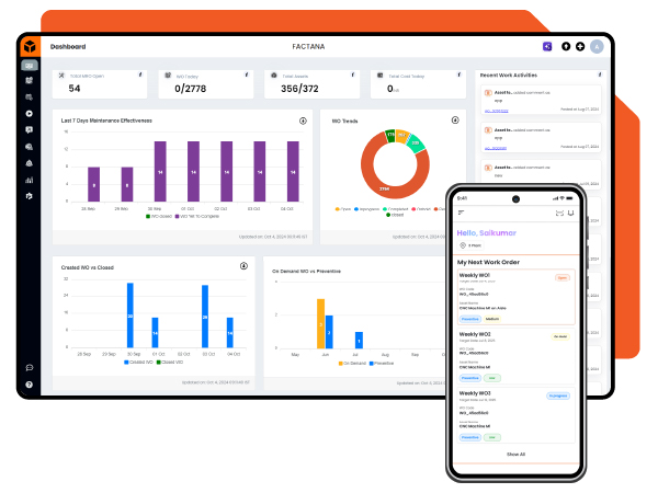 Fogwing CMMS screenshot: Fogwing CMMS combines web and mobile access to streamline equipment maintenance. It offers real-time work order data, performance metrics, and activity logs—accessible anytime, from anywhere, on both desktop and mobile devices