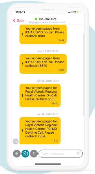 Hypercare screenshot: Hypercare priority messages
