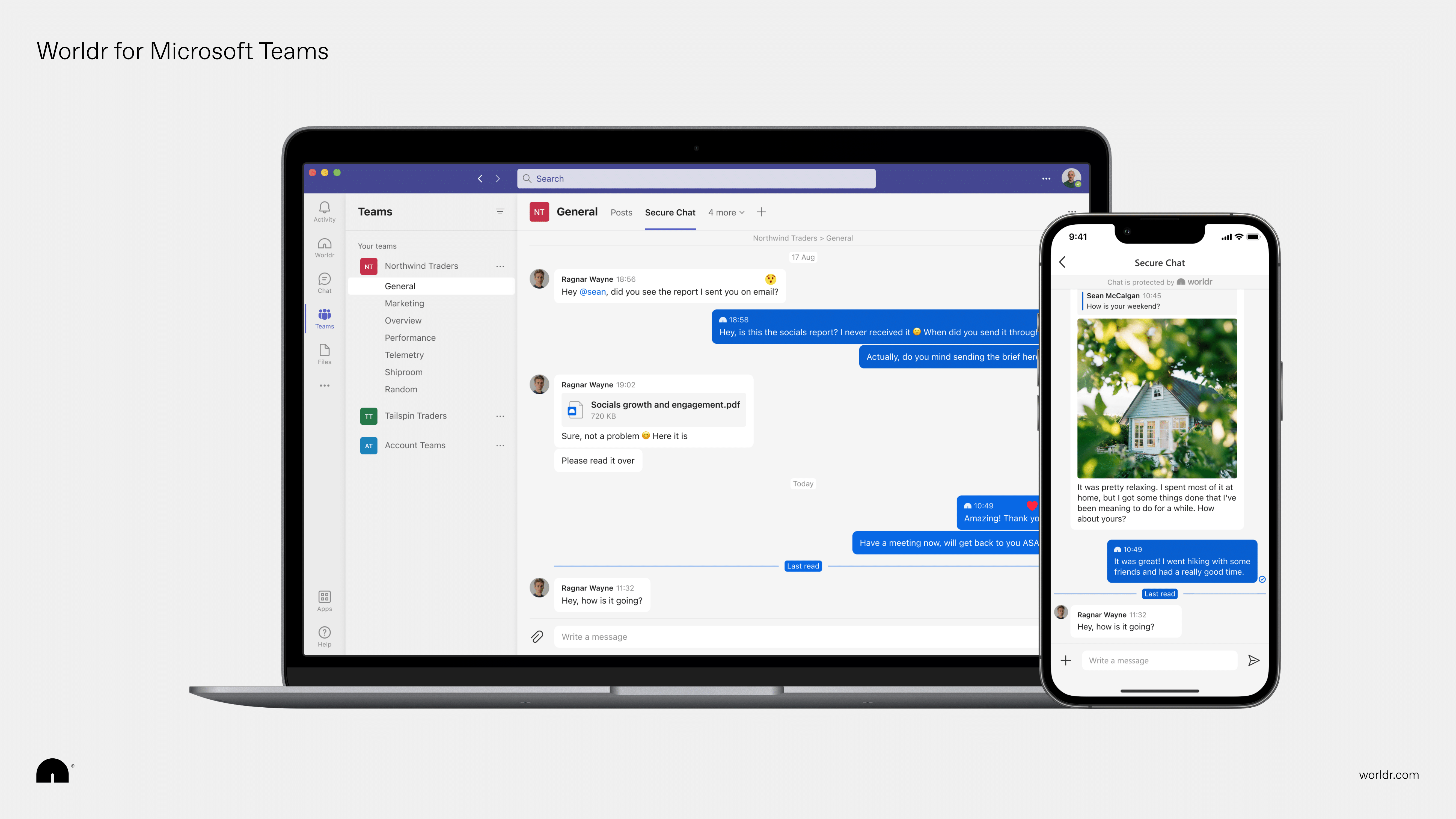 Worldr for Microsoft Teams multi-device