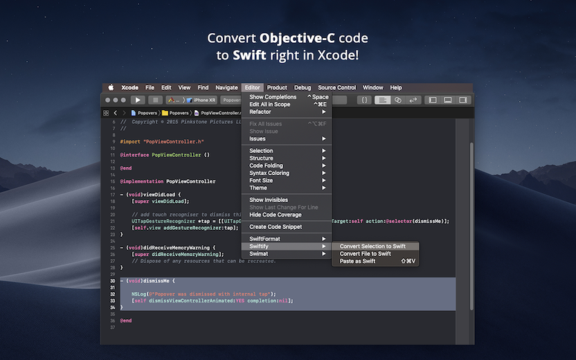 Swiftify code converter