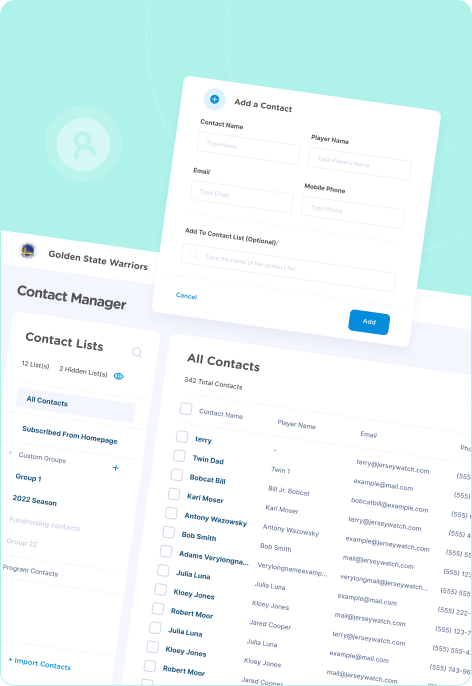 Easily add and edit new contact information for everyone at your organization. You can also search for contacts by their name or email address to quickly edit their contact information.