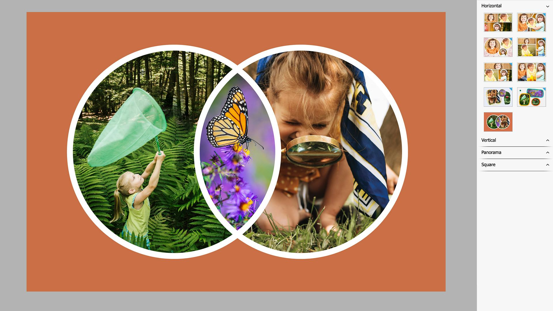 Adobe Photoshop Elements Software - Create collages with just a few clicks. Choose from new modern templates and add text for a personal touch.