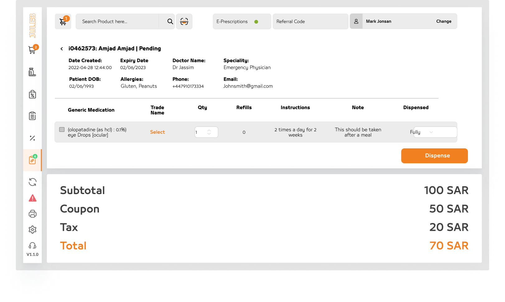 JULEB Rx Software - integration with Juleb ERP for pharmacies