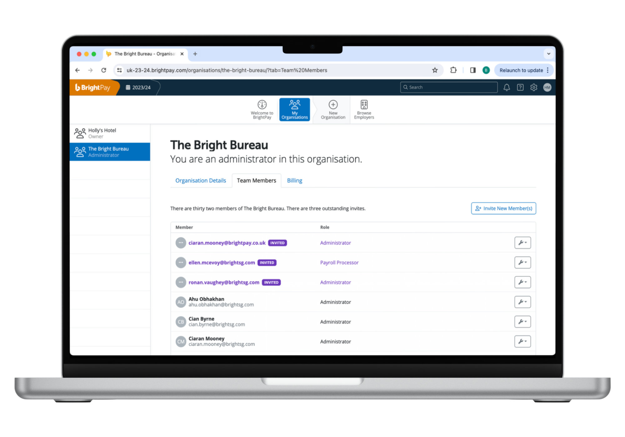 BrightPay takes multi-user capabilities to the next level. Multiple users can access and work on the same payroll file, at the same time.