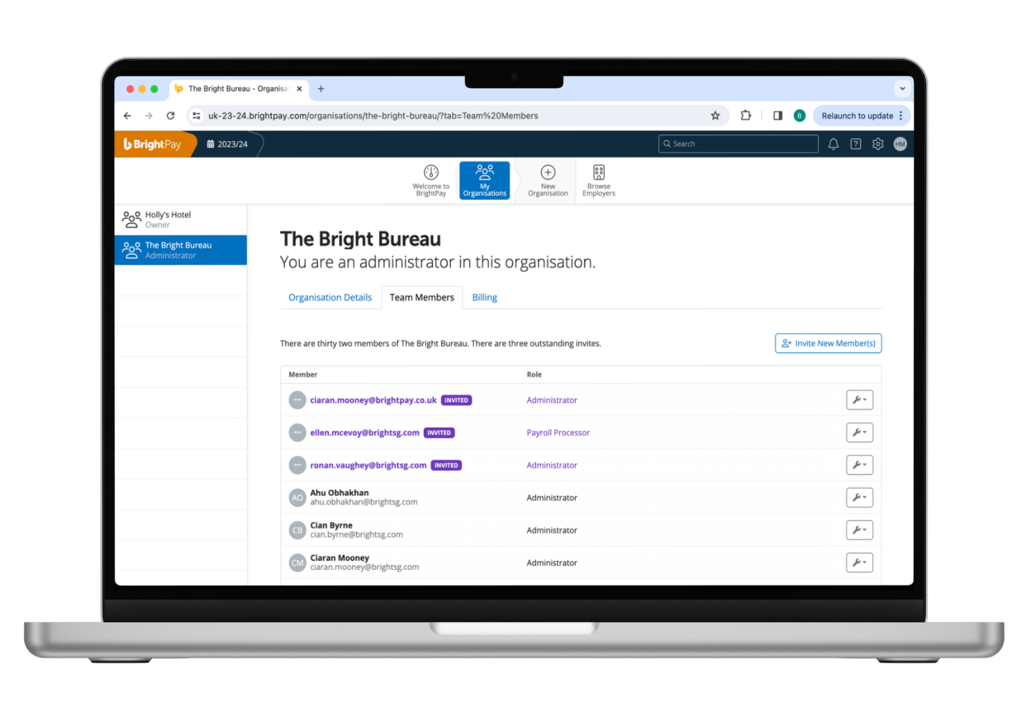 Bright Software - BrightPay takes multi-user capabilities to the next level. Multiple users can access and work on the same payroll file, at the same time.