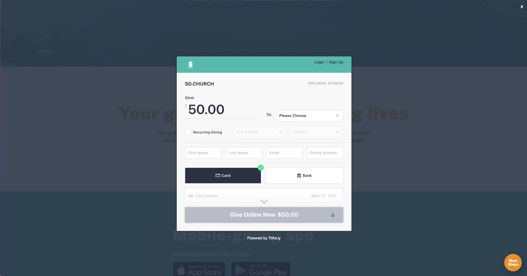 Tithe.ly Sites Software - 4